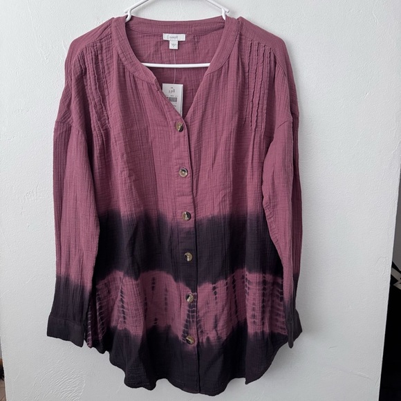 NWT J. Jill 100% cotton rose/navy boho long sleeve Size Small - Picture 7 of 7